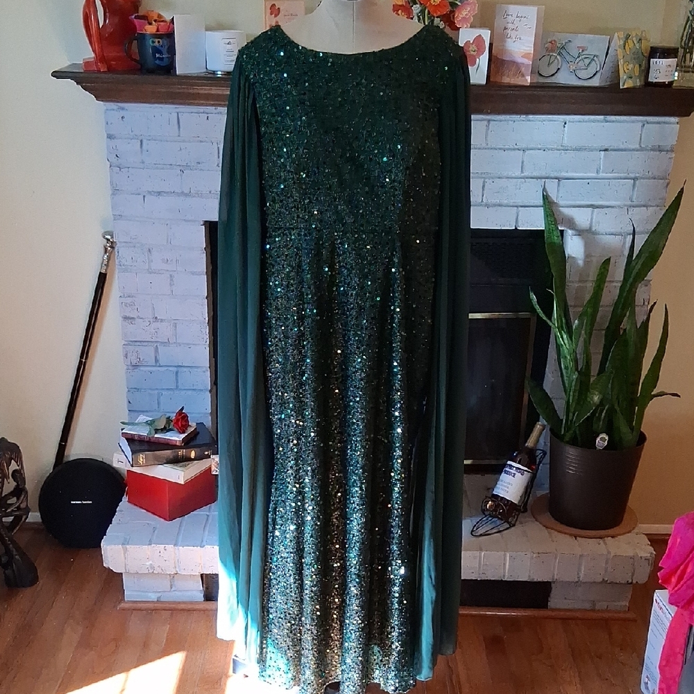 SHEIN Green Sequin Gown